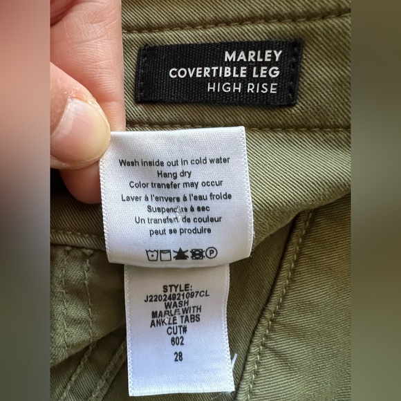 Veronica Beard Marley High-Rise Wide Leg Pants 28 Olive Convertible Ankle Tabs - Picture 13 of 16